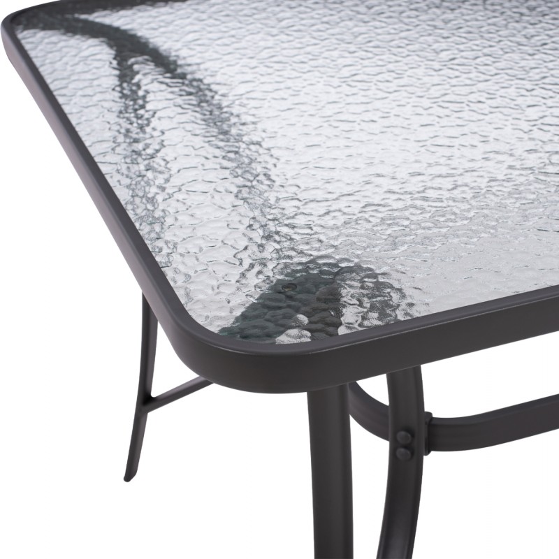 ΤΡΑΠΕΖΙ BRUNO 150X90Χ75Υεκ. ΜΕΤΑΛΛΙΚΟ ΟΡΘΟΓΩΝΙΟ ΓΚΡΙ ΜΕ ΤΡΥΠΑ ΟΜΠΡΕΛΑΣ Φ38  HM5145.11