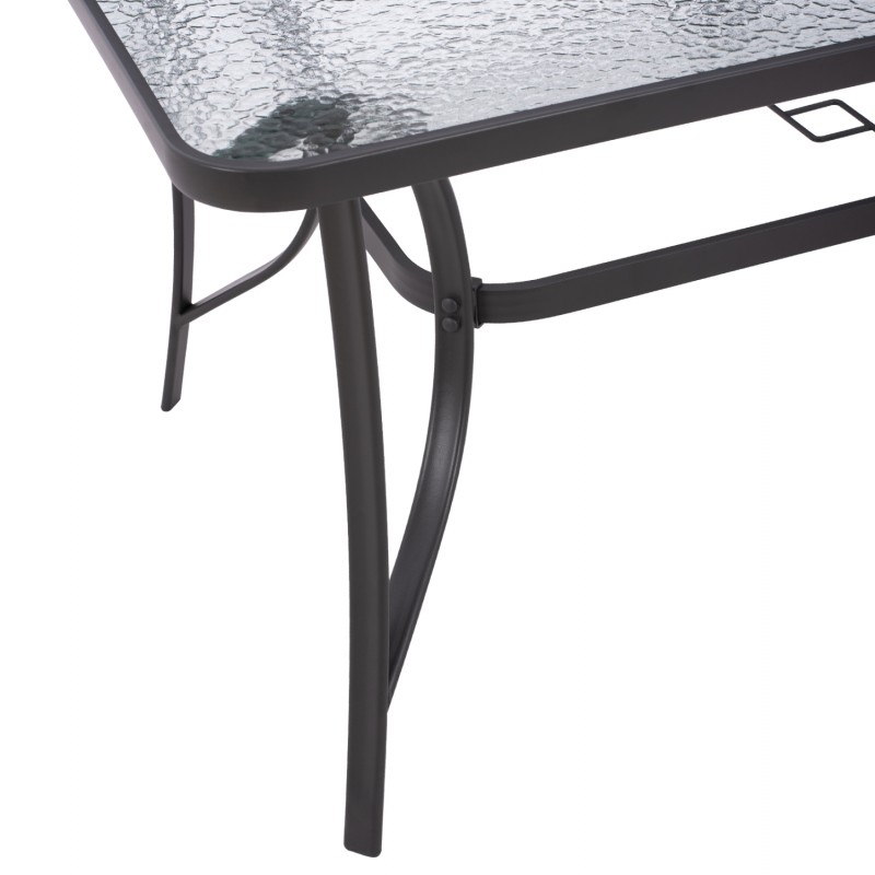 ΤΡΑΠΕΖΙ BRUNO 150X90Χ75Υεκ. ΜΕΤΑΛΛΙΚΟ ΟΡΘΟΓΩΝΙΟ ΓΚΡΙ ΜΕ ΤΡΥΠΑ ΟΜΠΡΕΛΑΣ Φ38  HM5145.11