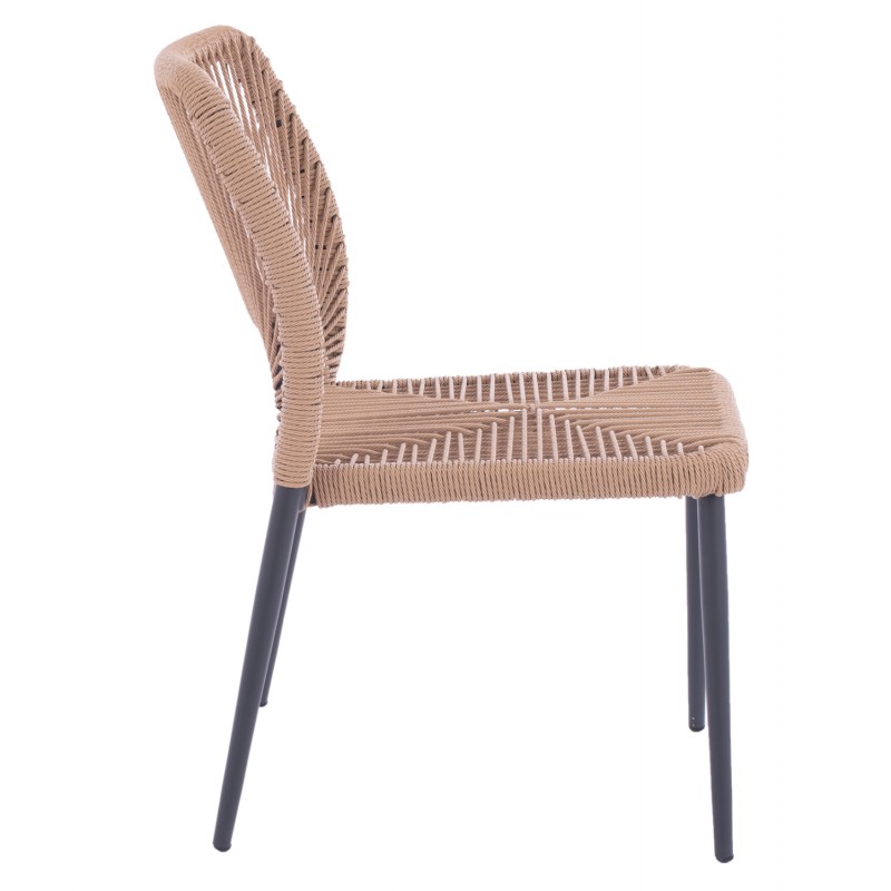 ΚΑΡΕΚΛΑ ΑΛΟΥΜΙΝΙΟΥ ΓΚΡΙ ΜΕ P.E.TWIST RATTAN ΜΠΕΖ HM5770.02 45x63x82Υ εκ.