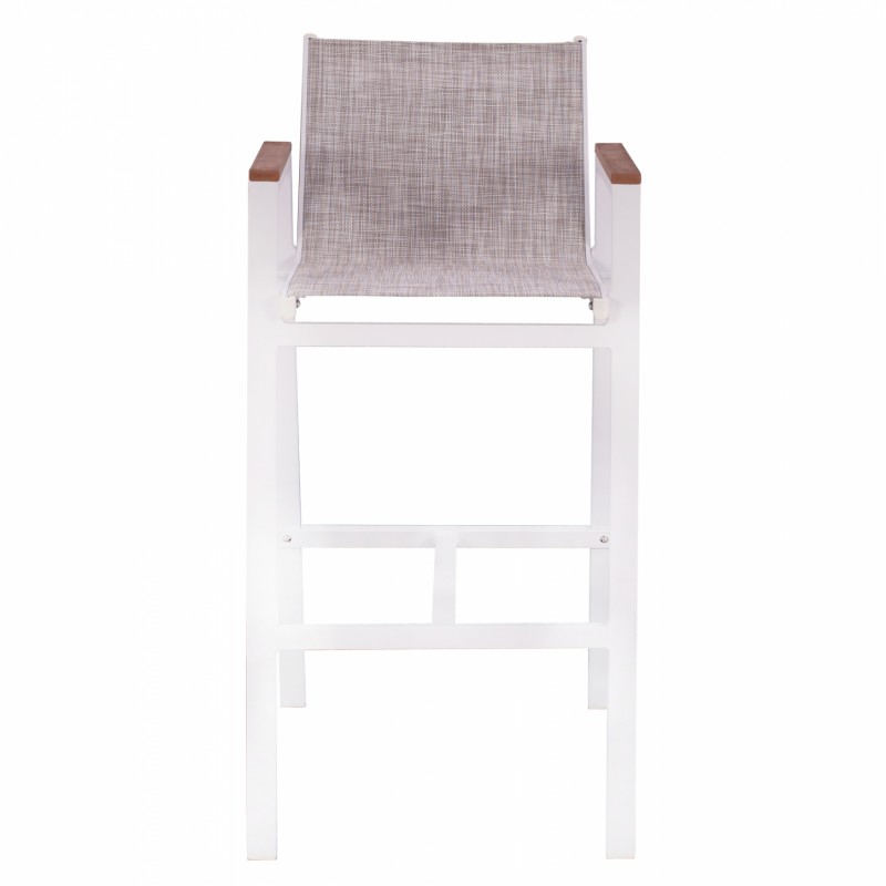 ΣΚΑΜΠΟ ΜΠΑΡ ΑΛΟΥΜΙΝΙΟΥ ΛΕΥΚΟ ΜΕ POLYWOOD 52 x 58 x 108 εκ. HM5790.01