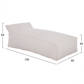 ΠΟΥΦ ΞΑΠΛΩΣΤΡΑ WADELIN HM5774.11 ΜΕ TEXTILINE ΛΕΥΚΟ 190x80x40-60Υ εκ.