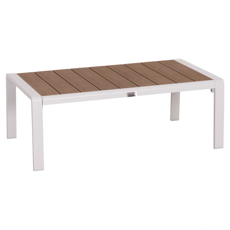 ΤΡΑΠΕΖΑΚΙ ΞΑΠΛΩΣΤΡΑΣ BENTRY HM6276.01 ΑΛΟΥΜΙΝΙΟ ΛΕΥΚΟ--POLYWOOD 100x56x35Υεκ.