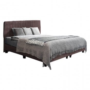 ΚΡEΒΑΤΙ ΔΙΠΛΟ HILDA HM717.02 ΥΦΑΣΜΑ ΜΠΟΥΚΛΕ ΚΑΦΕ--ΓΙΑ ΣΤΡΩΜΑ 160x200εκ.