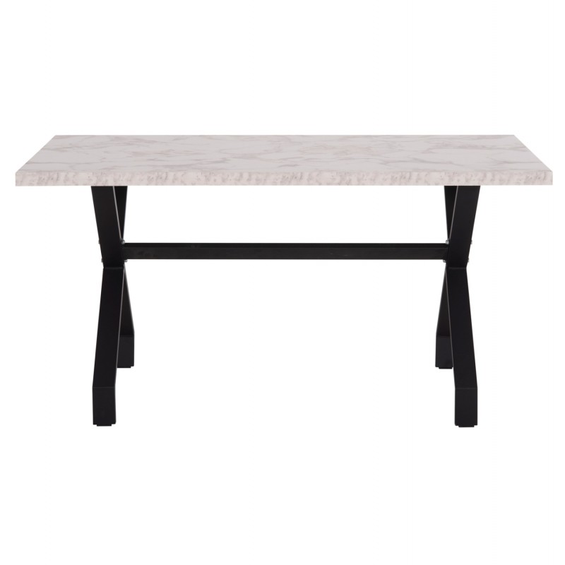 ΤΡΑΠΕΖΙ ΚΟΥΖΙΝΑΣ LANA HM18221.01 ΜΕΛΑΜΙΝΗ ΛΕΥΚΟ ΜΑΡΜΑΡΟ-ΜΑΥΡΑ ΜΕΤΑΛ.ΠΟΔΙΑ 140x70x72Υεκ