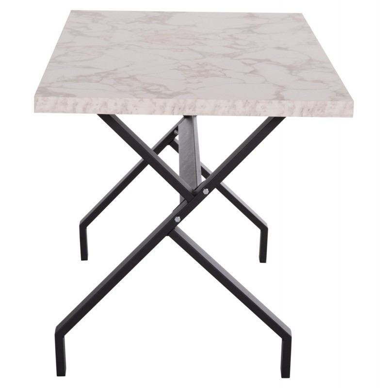 ΤΡΑΠΕΖΙ ΚΟΥΖΙΝΑΣ LANA HM18221.01 ΜΕΛΑΜΙΝΗ ΛΕΥΚΟ ΜΑΡΜΑΡΟ-ΜΑΥΡΑ ΜΕΤΑΛ.ΠΟΔΙΑ 140x70x72Υεκ