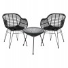 ΣΕΤ ΤΡΑΠΕΖΑΡΙΑΣ 3ΤΜΧ HM11871 ΜΕΤΑΛΛΟ & RATTAN ΣΕ ΜΑΥΡΟ ΧΡΩΜΑ