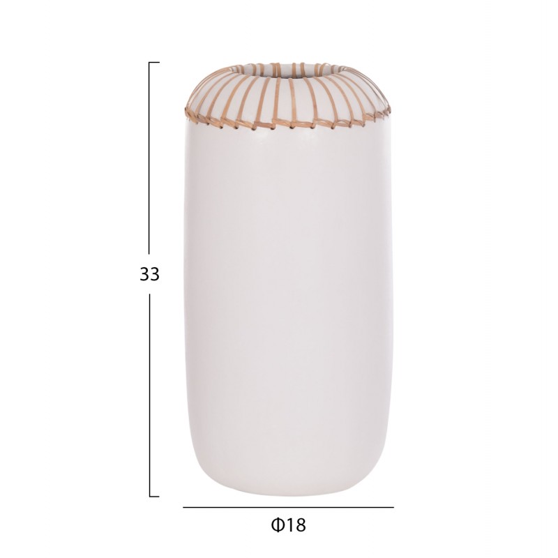 ΕΠΙΤΡΑΠΕΖΙΟ ΔΙΑΚΟΣΜΗΤΙΚΟ ΒΑΖΟ LENNOX HM4675.02S TΕΡΑΚΟΤΑ ΣΕ ΛΕΥΚΟ--Φ18x33Υεκ.