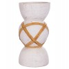 ΔΙΑΚΟΣΜΗΤΙΚΟ ΒΑΖΟ ΔΑΠΕΔΟΥ MAYNARD HM4672.02L FIBER CEMENT ΛΕΥΚΟ--RATTAN Φ32x62.5Υεκ.