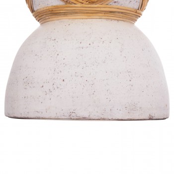 ΔΙΑΚΟΣΜΗΤΙΚΟ ΒΑΖΟ ΔΑΠΕΔΟΥ MAYNARD HM4672.02L FIBER CEMENT ΛΕΥΚΟ--RATTAN Φ32x62.5Υεκ.