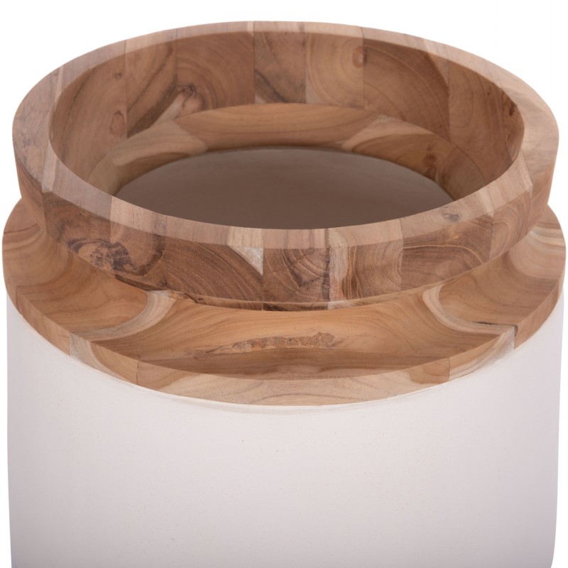 ΔΙΑΚΟΣΜΗΤΙΚΟ ΒΑΖΟ ΔΑΠΕΔΟΥ LINTER HM4662.02L FIBER CEMENT ΛΕΥΚΟ--ΞΥΛΟ ΤΕΑΚ Φ41x47Υεκ.