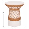 ΒΟΗΘΗΤΙΚΟ ΤΡΑΠΕΖΙ ΣΤΡΟΓΓΥΛΟ DELIA HM18167.02 FIBER CEMENT ΛΕΥΚΟ & RATTAN Φ40x45Υεκ