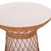 ΒΟΗΘΗΤΙΚΟ ΤΡΑΠΕΖΙ ΣΤΡΟΓΓΥΛΟ DELIA HM18167.02 FIBER CEMENT ΛΕΥΚΟ & RATTAN Φ40x45Υεκ