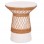 ΒΟΗΘΗΤΙΚΟ ΤΡΑΠΕΖΙ ΣΤΡΟΓΓΥΛΟ DELIA HM18167.02 FIBER CEMENT ΛΕΥΚΟ & RATTAN Φ40x45Υεκ