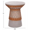 ΒΟΗΘΗΤΙΚΟ ΤΡΑΠΕΖΙ ΣΤΡΟΓΓΥΛΟ DELIA HM18167.03 FIBER CEMENT ΓΚΡΙ & RATTAN Φ40x45Υεκ