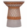 ΒΟΗΘΗΤΙΚΟ ΤΡΑΠΕΖΙ ΣΤΡΟΓΓΥΛΟ DELIA HM18167.03 FIBER CEMENT ΓΚΡΙ & RATTAN Φ40x45Υεκ