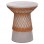 ΒΟΗΘΗΤΙΚΟ ΤΡΑΠΕΖΙ ΣΤΡΟΓΓΥΛΟ DELIA HM18167.03 FIBER CEMENT ΓΚΡΙ & RATTAN Φ40x45Υεκ