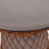 ΒΟΗΘΗΤΙΚΟ ΤΡΑΠΕΖΙ ΣΤΡΟΓΓΥΛΟ DELIA HM18167.03 FIBER CEMENT ΓΚΡΙ & RATTAN Φ40x45Υεκ