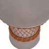 ΒΟΗΘΗΤΙΚΟ ΤΡΑΠΕΖΙ ΣΤΡΟΓΓΥΛΟ DELIA HM18167.03 FIBER CEMENT ΓΚΡΙ & RATTAN Φ40x45Υεκ