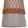 ΒΟΗΘΗΤΙΚΟ ΤΡΑΠΕΖΙ ΣΤΡΟΓΓΥΛΟ DELIA HM18167.03 FIBER CEMENT ΓΚΡΙ & RATTAN Φ40x45Υεκ