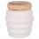 ΤΡΑΠΕΖΙ ΒΟΗΘΗΤΙΚΟ PUFFAT HM18172.02 FIBER CEMENT ΛΕΥΚΟ- ΞΥΛΟ TEAK TOP Φ45x46Υεκ.