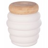 ΤΡΑΠΕΖΙ ΒΟΗΘΗΤΙΚΟ PUFFAT HM18172.02 FIBER CEMENT ΛΕΥΚΟ- ΞΥΛΟ TEAK TOP Φ45x46Υεκ.