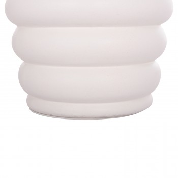 ΤΡΑΠΕΖΙ ΒΟΗΘΗΤΙΚΟ PUFFAT HM18172.02 FIBER CEMENT ΛΕΥΚΟ- ΞΥΛΟ TEAK TOP Φ45x46Υεκ.