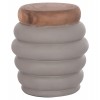 ΤΡΑΠΕΖΙ ΒΟΗΘΗΤΙΚΟ PUFFAT HM18172.03 FIBER CEMENT ΓΚΡΙ- ΞΥΛΟ TEAK TOP Φ45x46Υεκ.