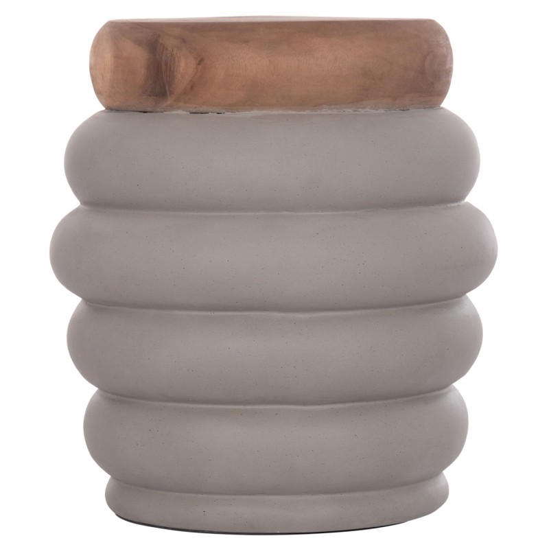 ΤΡΑΠΕΖΙ ΒΟΗΘΗΤΙΚΟ PUFFAT HM18172.03 FIBER CEMENT ΓΚΡΙ- ΞΥΛΟ TEAK TOP Φ45x46Υεκ.