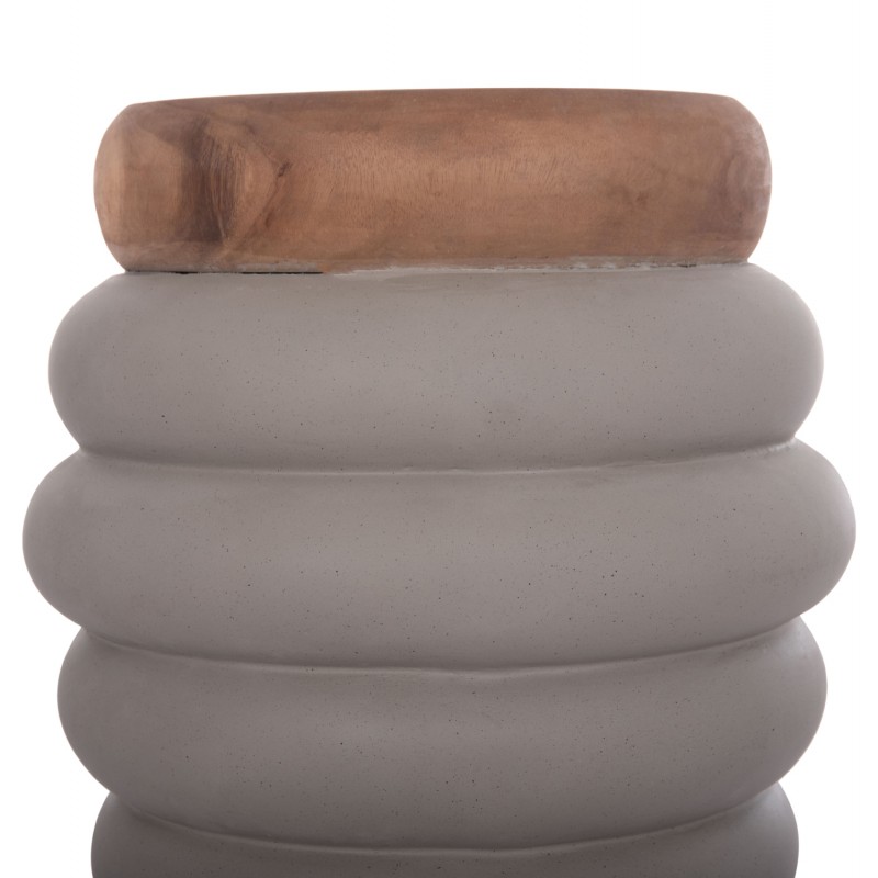 ΤΡΑΠΕΖΙ ΒΟΗΘΗΤΙΚΟ PUFFAT HM18172.03 FIBER CEMENT ΓΚΡΙ- ΞΥΛΟ TEAK TOP Φ45x46Υεκ.