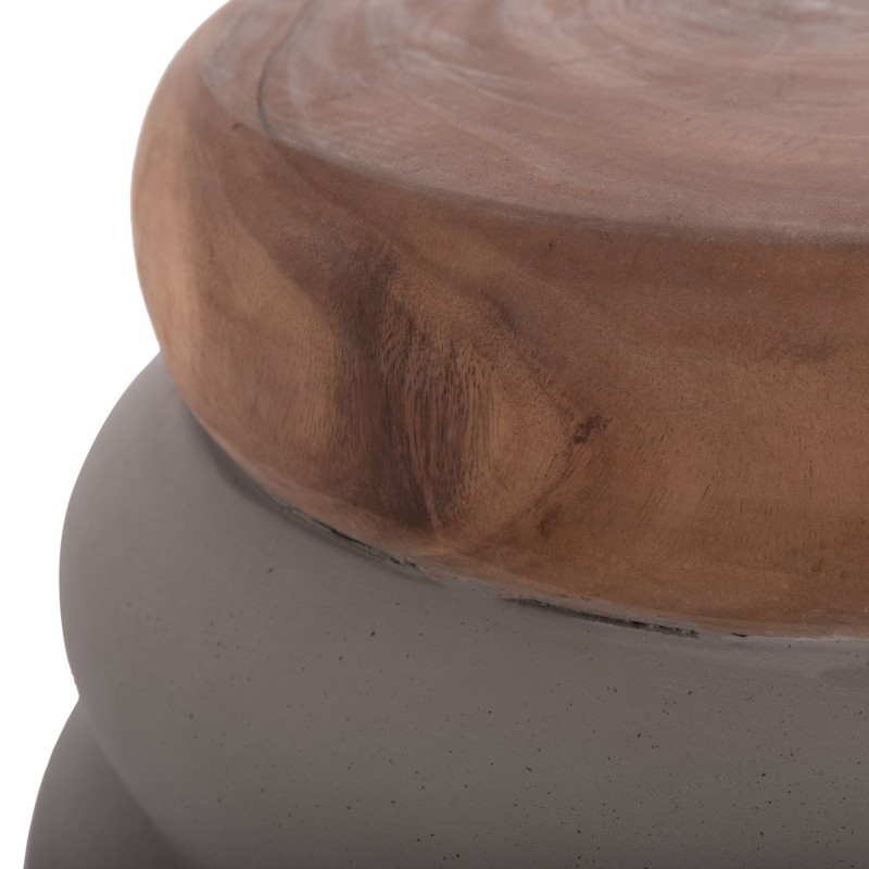 ΤΡΑΠΕΖΙ ΒΟΗΘΗΤΙΚΟ PUFFAT HM18172.03 FIBER CEMENT ΓΚΡΙ- ΞΥΛΟ TEAK TOP Φ45x46Υεκ.