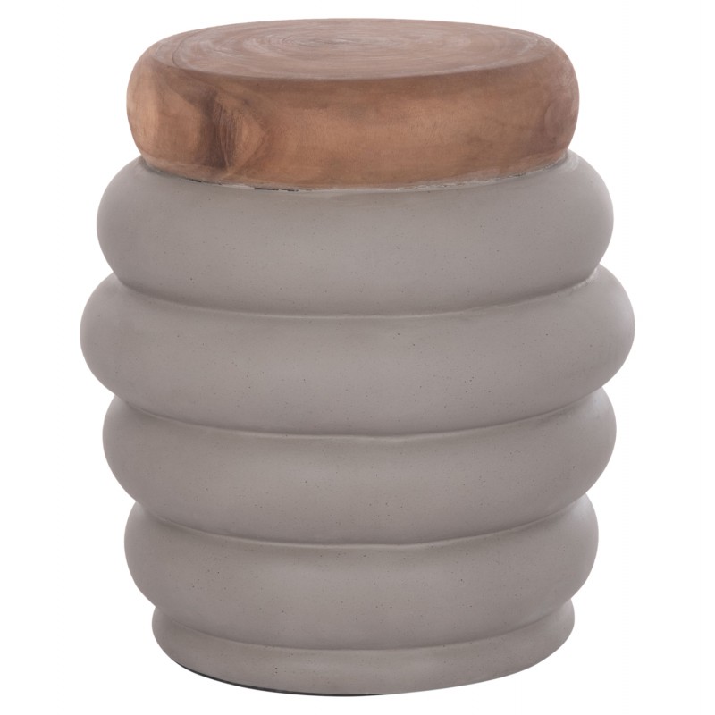 ΤΡΑΠΕΖΙ ΒΟΗΘΗΤΙΚΟ PUFFAT HM18172.03 FIBER CEMENT ΓΚΡΙ- ΞΥΛΟ TEAK TOP Φ45x46Υεκ.