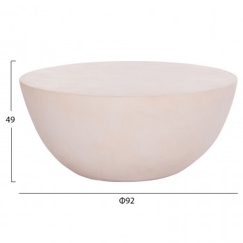 ΤΡΑΠΕΖΙ ΣΑΛΟΝΙΟΥ ΣΤΡΟΓΓΥΛΟ ALLAN HM18162.02 FIBER CEMENT ΣΕ ΑΝΟΙΧΤΟ ΜΠΕΖ--Φ92x49Υεκ.