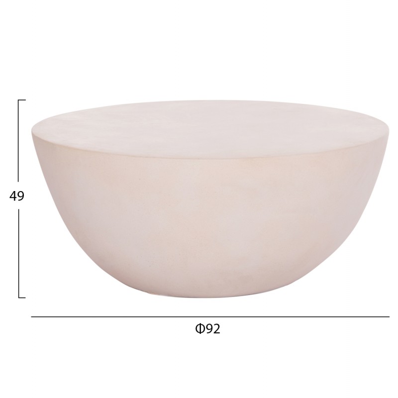 ΤΡΑΠΕΖΙ ΣΑΛΟΝΙΟΥ ΣΤΡΟΓΓΥΛΟ ALLAN HM18162.02 FIBER CEMENT ΣΕ ΑΝΟΙΧΤΟ ΜΠΕΖ--Φ92x49Υεκ.