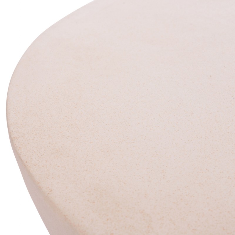 ΤΡΑΠΕΖΙ ΣΑΛΟΝΙΟΥ ΣΤΡΟΓΓΥΛΟ ALLAN HM18162.02 FIBER CEMENT ΣΕ ΑΝΟΙΧΤΟ ΜΠΕΖ--Φ92x49Υεκ.
