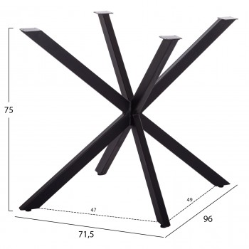 ΒΑΣΗ ΤΡΑΠΕΖΙΟΥ ΜΑΥΡΗ ΜΕΤΑΛΛΙΚΗ ΧΙΑΣΤΙ HM6255 ΓΙΑ ΕΠΙΦΑΝΕΙΑ 120Χ80εκ