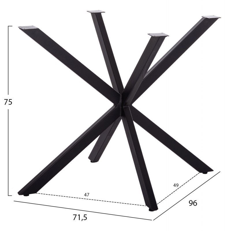 ΒΑΣΗ ΤΡΑΠΕΖΙΟΥ ΜΑΥΡΗ ΜΕΤΑΛΛΙΚΗ ΧΙΑΣΤΙ HM6255 ΓΙΑ ΕΠΙΦΑΝΕΙΑ 120Χ80εκ