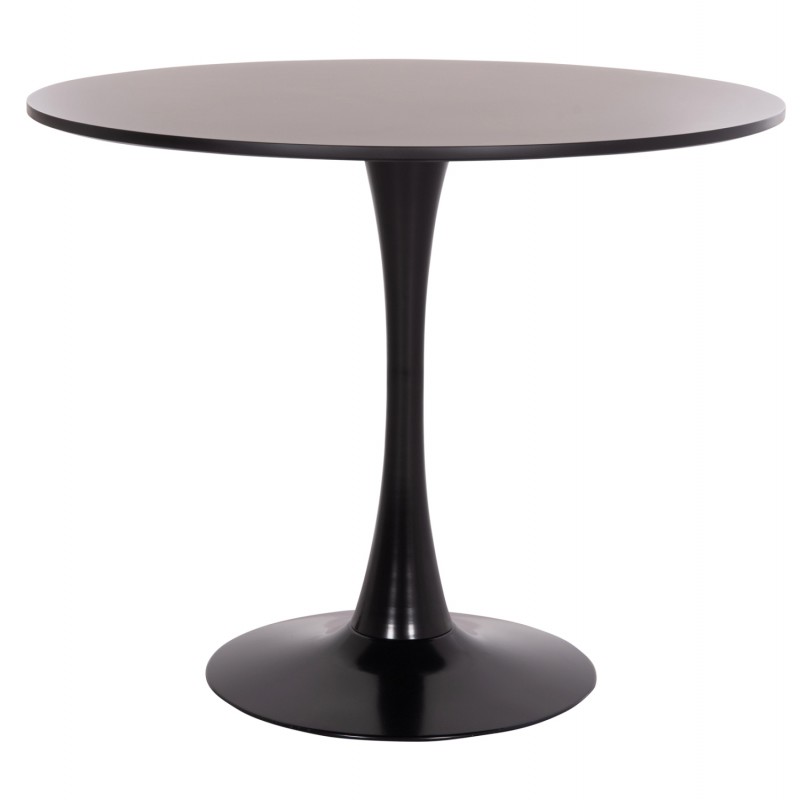 ΤΡΑΠΕΖΙ ΣΤΡΟΓΓΥΛΟ BROLIN HM18141.02 MDF TOP-ΒΑΣΗ ΜΕΤΑΛΛΙΚΗ--ΜΑΥΡΟ Φ90x73Υεκ