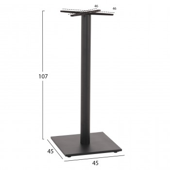 ΒΑΣΗ ΤΡΑΠΕΖΙΟΥ ΜΠΑΡ ΜΕΤΑΛΛΙΚΗ ΓΚΡΙ ΜΑΤ 45Χ45Χ107Yεκ. ΜΕ ΡΕΓΟΥΛΑΤΟΡΟΥΣ HM439.20