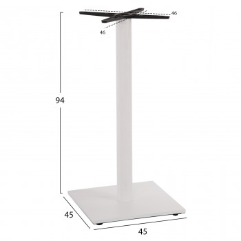 ΒΑΣΗ ΜΕΤΑΛΛΙΚΗ ΜΠΑΡ ΜΕΣΑΙΟΥ ΥΨΟΥΣ ΛΕΥΚΟ ΜΑΤ HM474.02 ΣΤΑΥΡΟΣ 46Χ46εκ 45Χ45Χ94Υεκ.