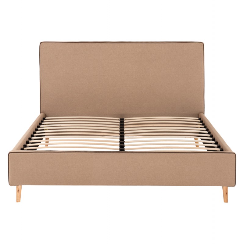 ΚΡΕΒΑΤΙ INDRA ΑΠΟ ΜΠΕΖ ΥΦΑΣΜΑ & ΚΑΦΕ ΡΕΛΙ HM662.02 ΓΙΑ ΣΤΡΩΜΑ 160x200 EK.