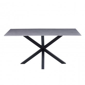 ΤΡΑΠΕΖΙ ΣΑΛΟΝΙΟΥ HM9470.05 GREY MARBLE-ΜΑΥΡΗ ΜΕΤΑΛ.ΒΑΣΗ 120x60x45,5Yεκ.