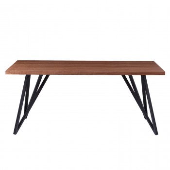 ΤΡΑΠΕΖΙ ΤΡΑΠΕΖΑΡΙΑΣ GROW HM9467.02 ΜΕ ΚΑΠΛΑΜΑ ΞΥΛΟΥ ΦΡΑΞΟΥ ΣΕ ΣΤΥΛ ΡΟΥΣΤΙΚ 180x90x75Υεκ.