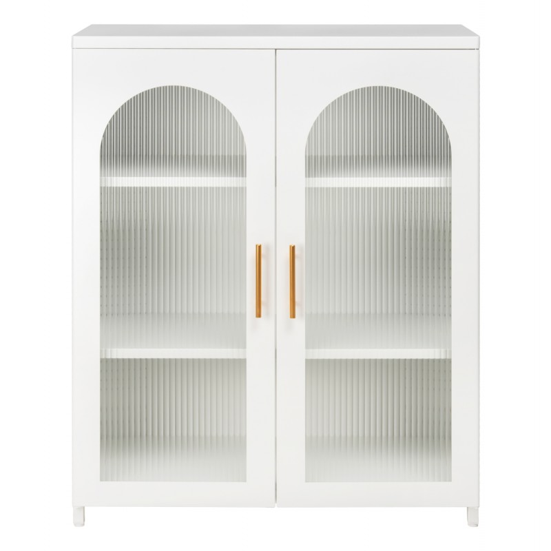 ΜΕΤΑΛΛΙΚΟ ΝΤΟΥΛΑΠΙ ΒΙΤΡΙΝΑ CARIL HM9571.02 ΛΕΥΚΟ 80x37-40x102Yεκ.