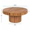 ΤΡΑΠΕΖΙ ΣΑΛΟΝΙΟΥ GATSBY ΣΤΡΟΓΓΥΛΟ HM9651 RATTAN ΧΡΩΜΑ ΦΥΣΙΚΟ Φ100x50Y εκ.