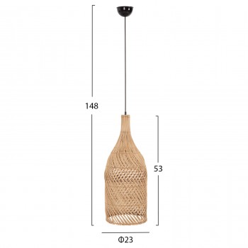 ΦΩΤΙΣΤΙΚΟ ΟΡΟΦΗΣ HM7885 ΚΡΕΜΑΣΤΟ ΑΠΟ RATTAN ΣΕ ΦΥΣΙΚΟ ΧΡΩΜΑ Φ23x148Yεκ.