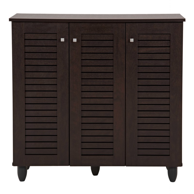 ΠΑΠΟΥΤΣΟΘΗΚΗ-ΝΤΟΥΛΑΠΑ PROLLY HM9609.01 ΜΕΛΑΜΙΝΗ WENGE-3ΠΟΡΤΕΣ-4ΡΑΦΙΑ 87x32x88Υεκ.