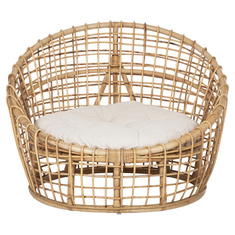 ΠΟΛΥΘΡΟΝΑ ENTO HM9814 RATTAN ΣΕ ΦΥΣΙΚΟ-ΛΕΥΚΟ ΜΑΞΙΛΑΡΙ 103x92x81Yεκ.