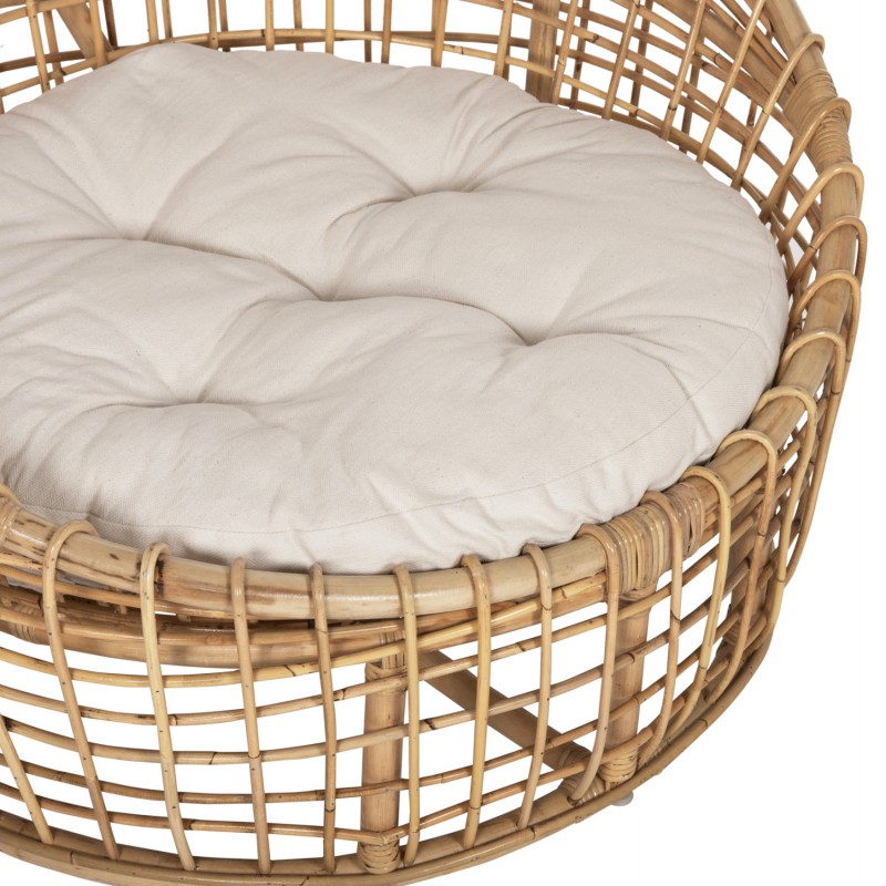 ΠΟΛΥΘΡΟΝΑ ENTO HM9814 RATTAN ΣΕ ΦΥΣΙΚΟ-ΛΕΥΚΟ ΜΑΞΙΛΑΡΙ 103x92x81Yεκ.