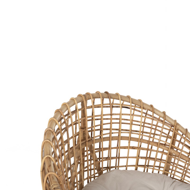 ΠΟΛΥΘΡΟΝΑ ENTO HM9814 RATTAN ΣΕ ΦΥΣΙΚΟ-ΛΕΥΚΟ ΜΑΞΙΛΑΡΙ 103x92x81Yεκ.