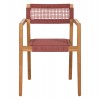 ΠΟΛΥΘΡΟΝΑ CHARLOTTE HM9637.06 ΞΥΛΟ TEAK ΦΥΣΙΚΟ & ΡΟΖ ΣΧΟΙΝΙ 59x54x83Y εκ.